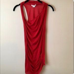 Helmut Lang Red Cotton Asymmetrical Shirt Size S